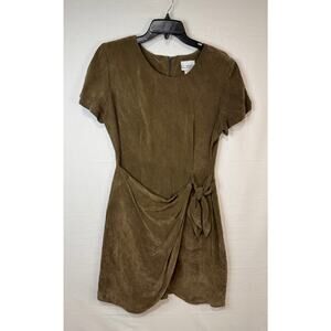Vintage K.C. Spencer NY Wrap Dress - Size 12P - Cupra Rayon, Taupe/Brown
